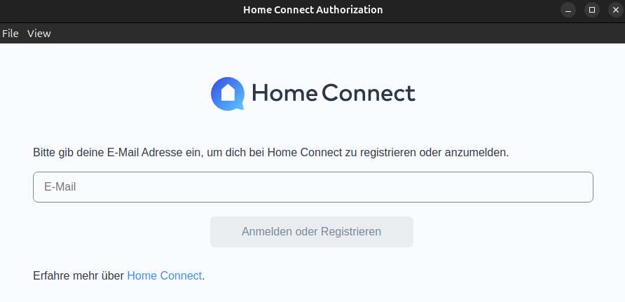 Login bei Homeconnect
