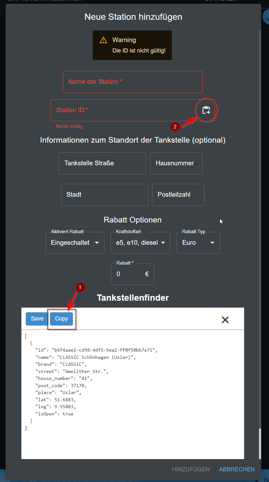 Screenshot Settings alt text