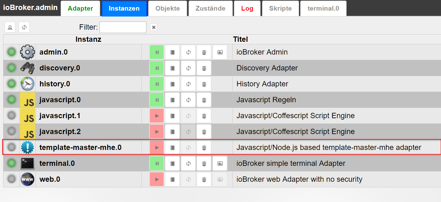 SCREENSHOT: Instance of your own adapter
