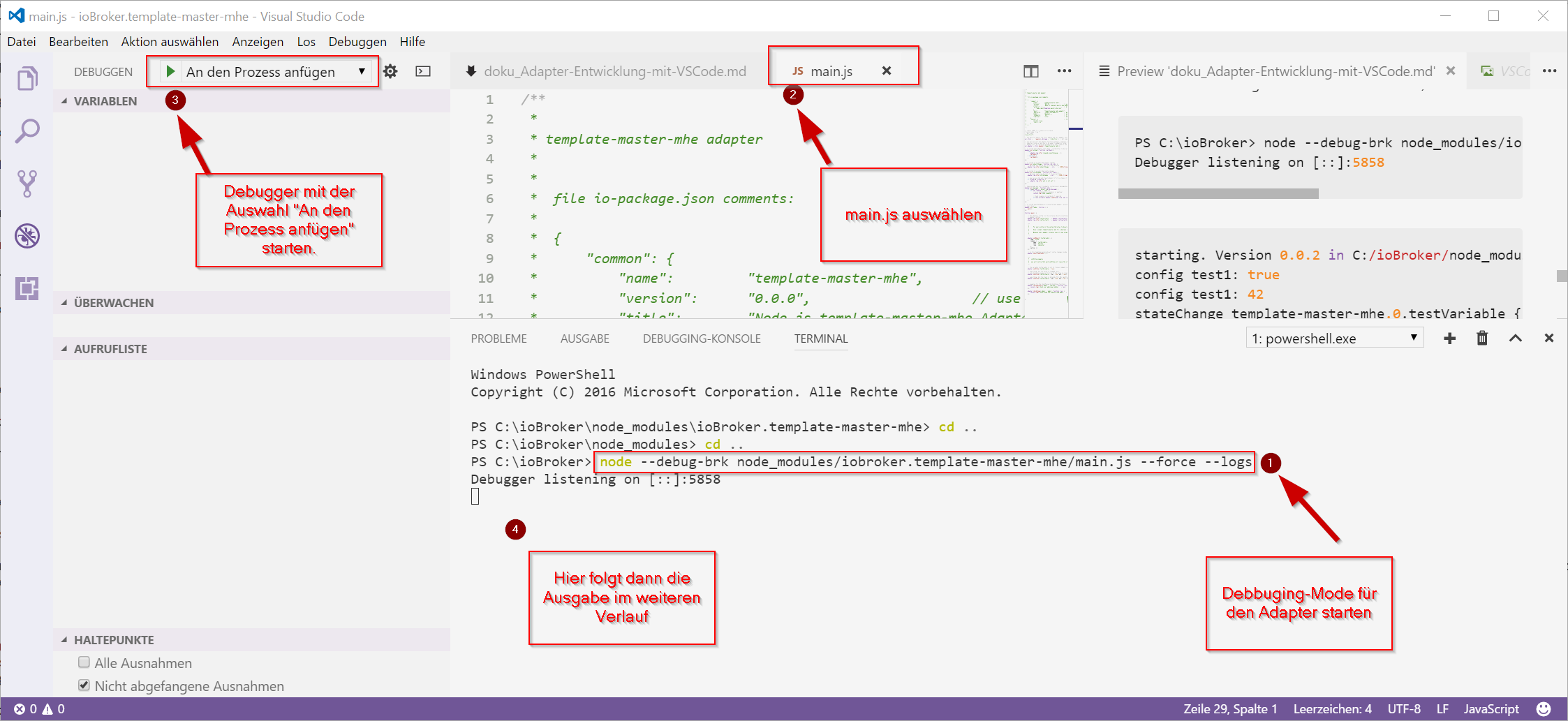 SCREENSHOT: Start VSCode Debugger