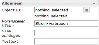 The section with the widget's own settings