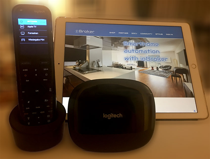 Logitech Harmony hub with the Harmony Elite remote control Harmony Hub
