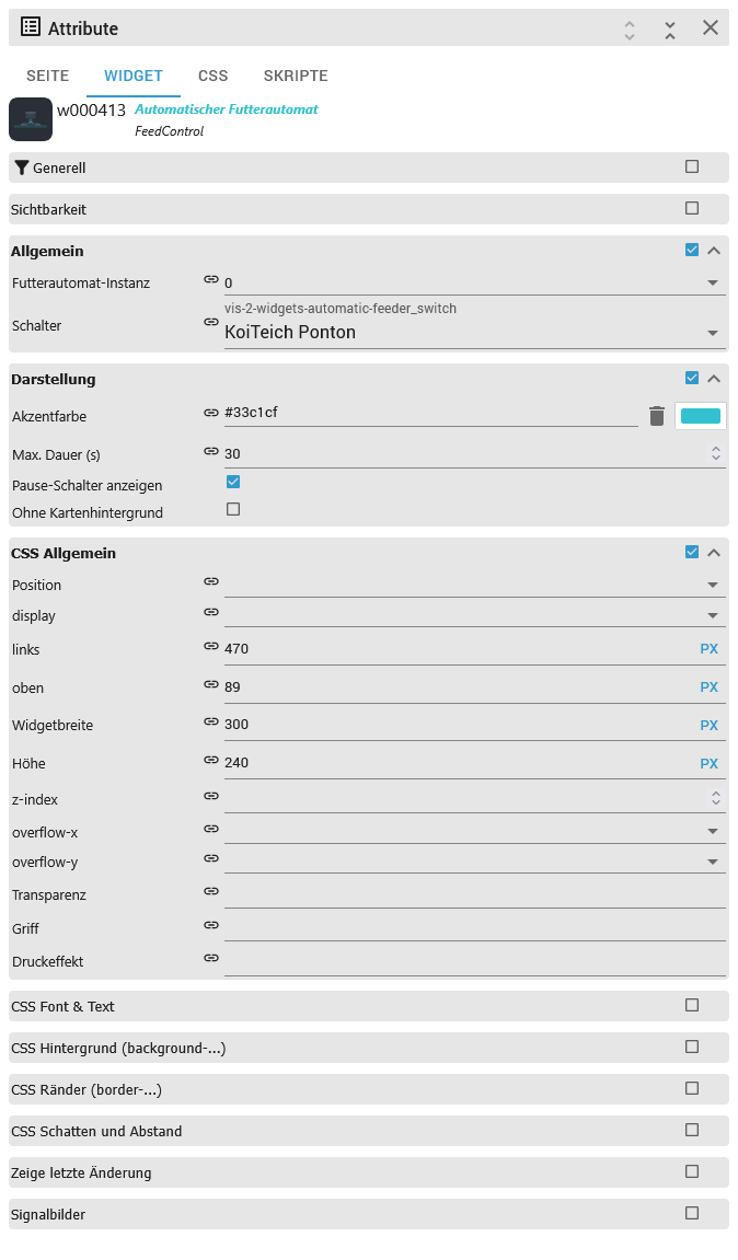 Widget attributes: instance and switch by name