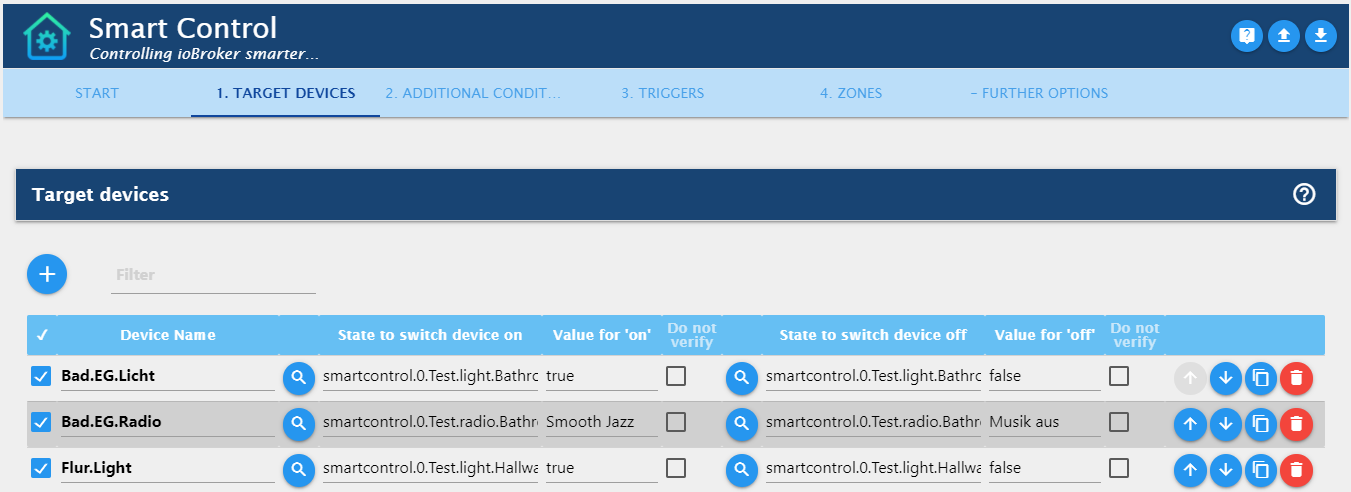Параметры SmartControl